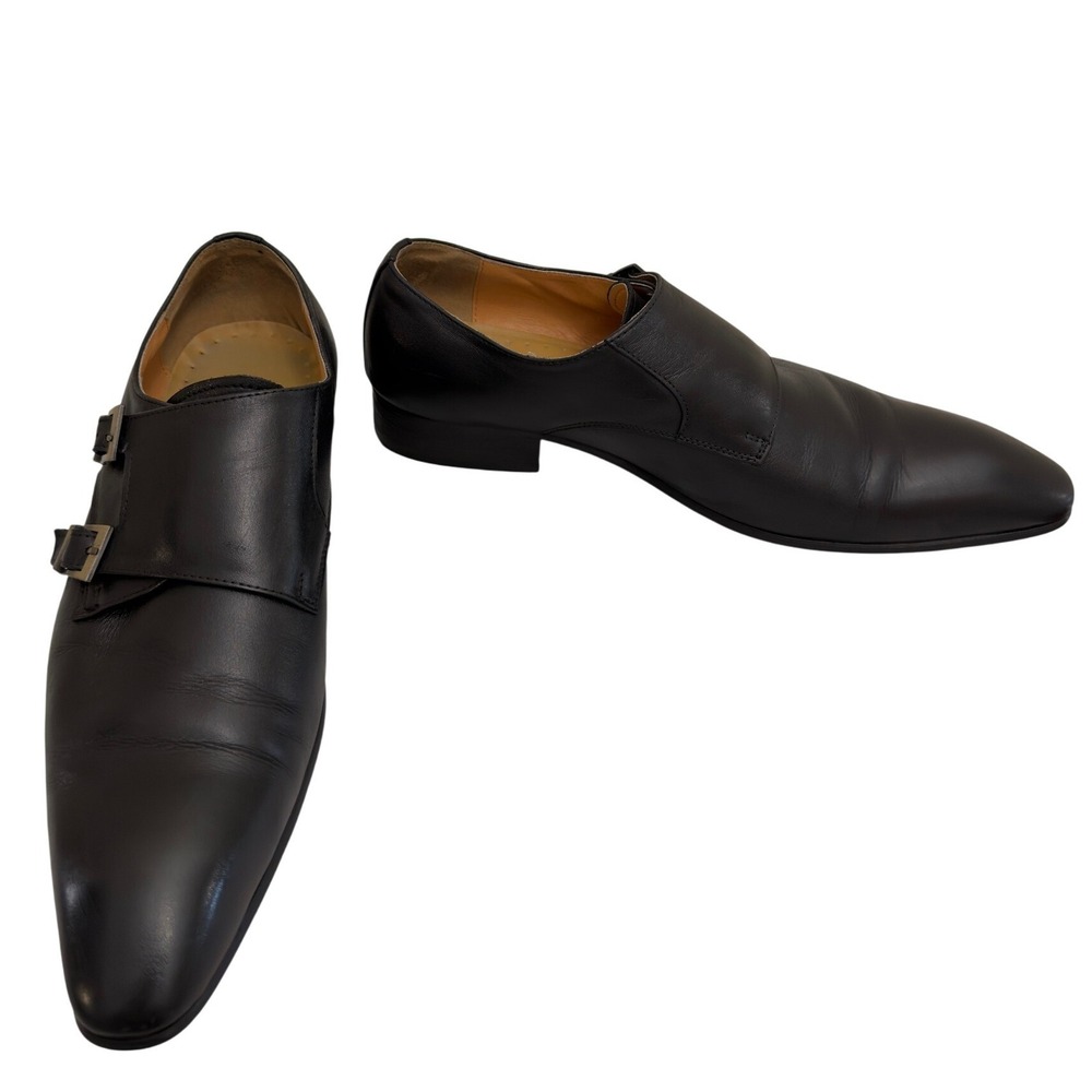 Unbranded Double Monk Strap Dress Shoes Mens 45 Black Excellent Leather Loafers